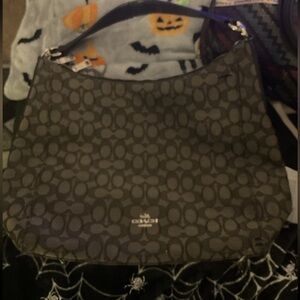 Coach Dark Brown Signature Shoulder Bag